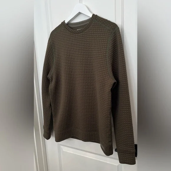 NOBULL Men’s Sweatshirt Waffle Crew Pullover Performance Training Gym Green SZ M - Picture 3 of 8